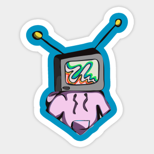 TV Head retro vaporware Sticker